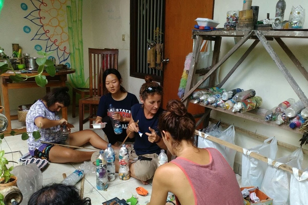 making ecobricks from household trash