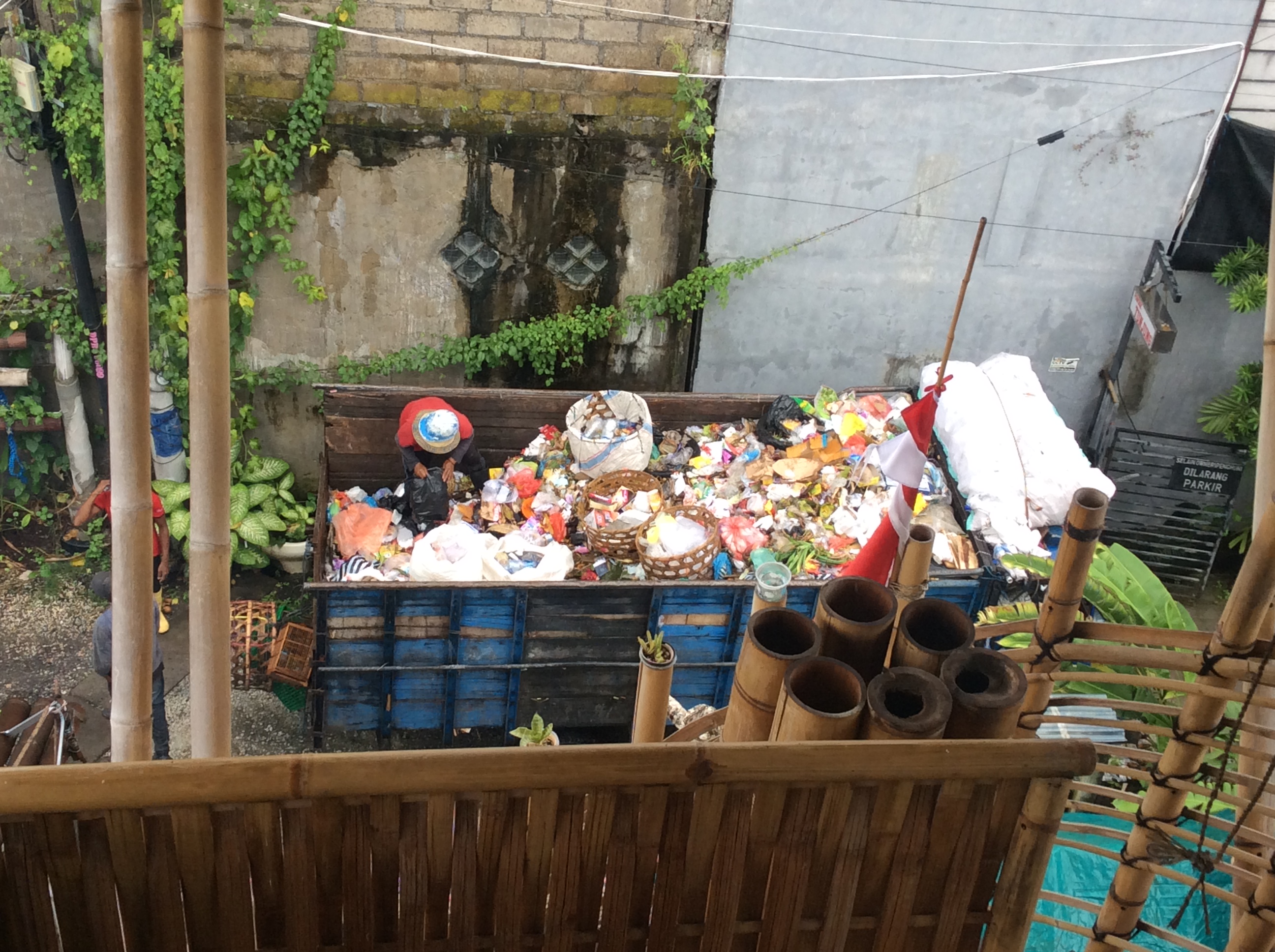 Garbage truck in front of the author’s home in bali
