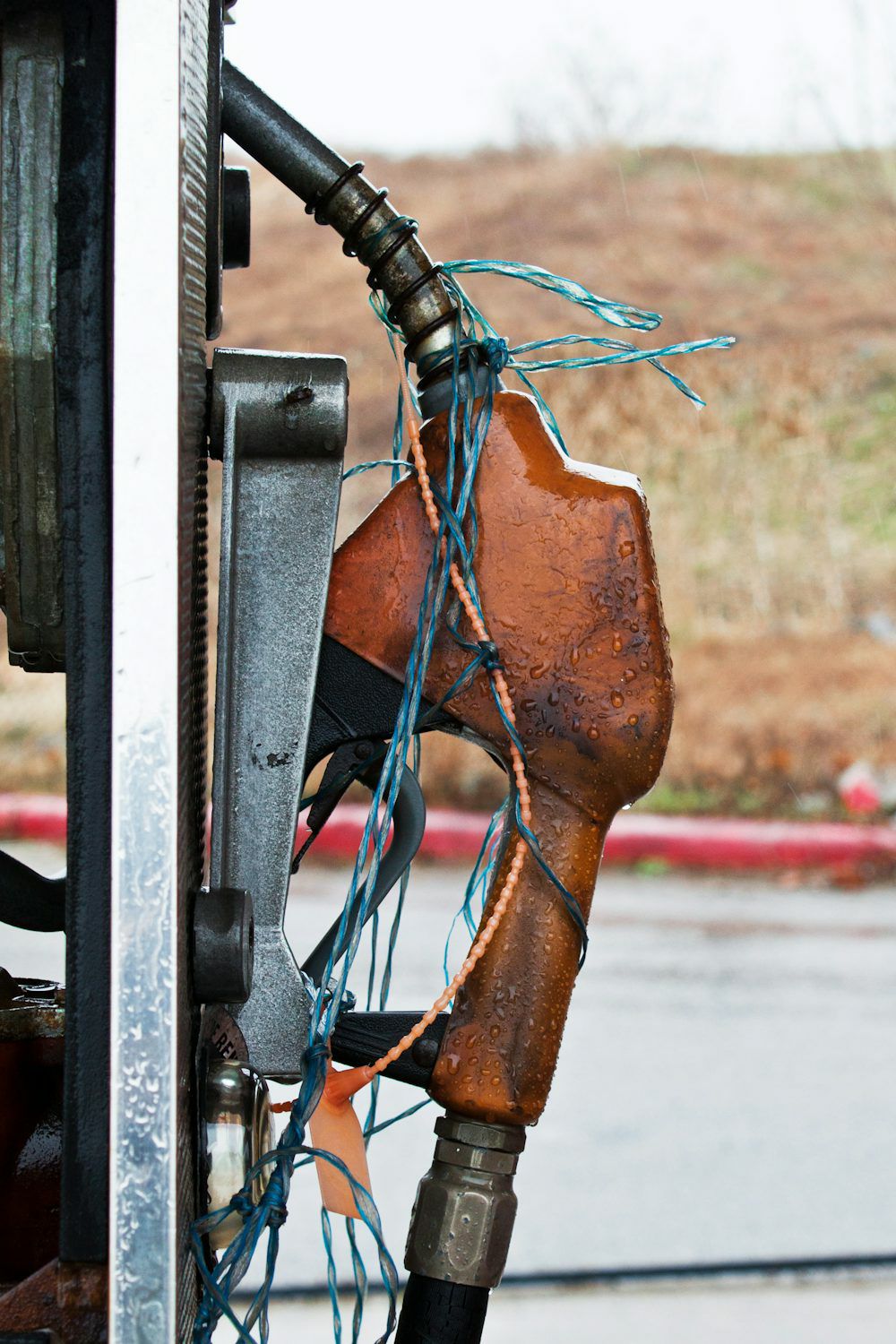 An empty petrol bowser